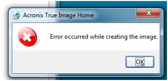acronis true image error occurred while creating the file
